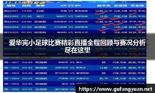 爱华完小足球比赛精彩直播全程回顾与赛况分析尽在这里