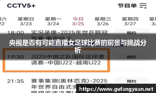 央视是否有可能直播女足球比赛的前景与挑战分析