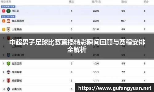 中超男子足球比赛直播精彩瞬间回顾与赛程安排全解析