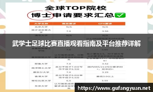 武学士足球比赛直播观看指南及平台推荐详解